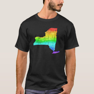 Amerikanska staten New York Rainbow Gay LGbt Pride T Shirt