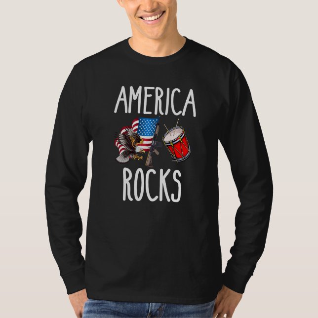 Amerikanska Sten Flagga Kärlek Usa Ideas T Shirt (Framsida)