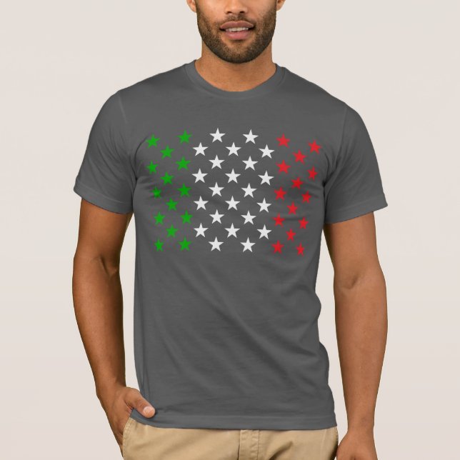 Amerikanska stjärnor från den italienska Flagga Fl T Shirt (Framsida)