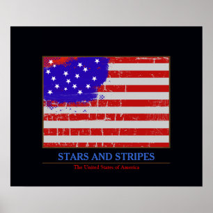 Amerikanska stjärnor och rand för alltid poster
