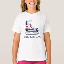 Amerikanska stjärnor och ränder ishockeyskridsko t shirt