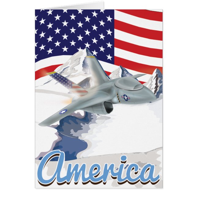 Amerikanska stridsflygplan Jet Hälsningskort (Framsidan)