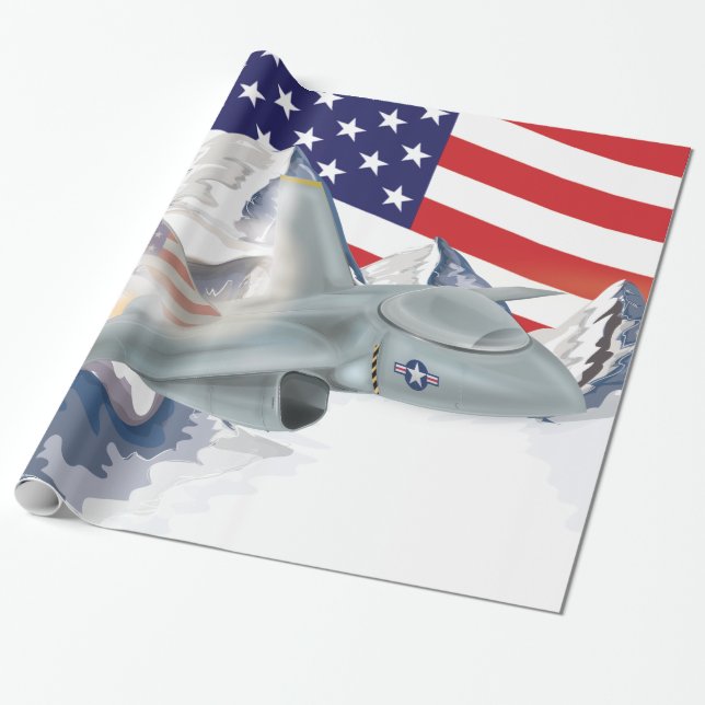 Amerikanska stridsflygplan Jet Presentpapper (Utrullad)