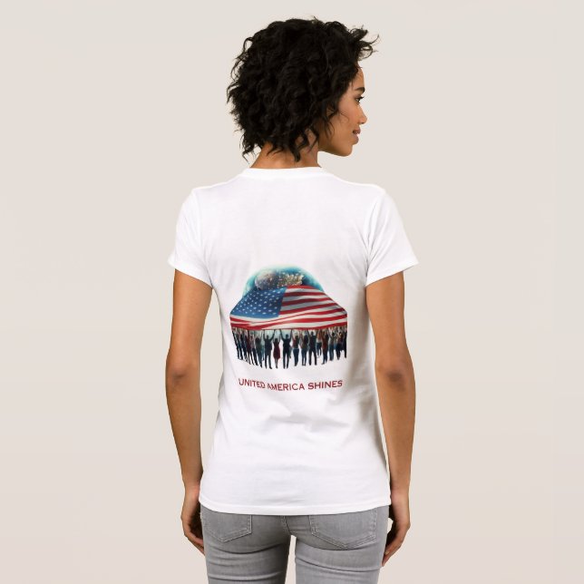 Amerikanska styrkebälten t shirt (Hel baksida)