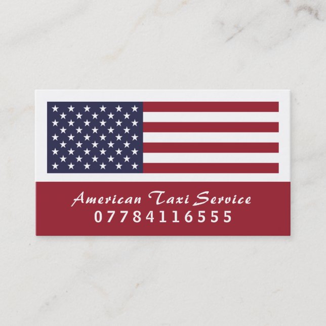 Amerikanska Taxi Flagga Visitkort (Framsida)