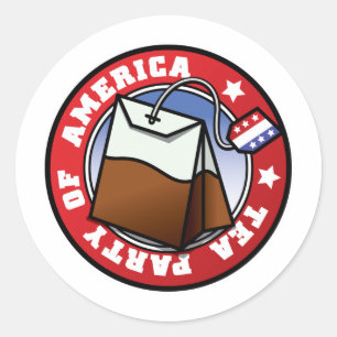 Amerikanska Tea Party Runt Klistermärke