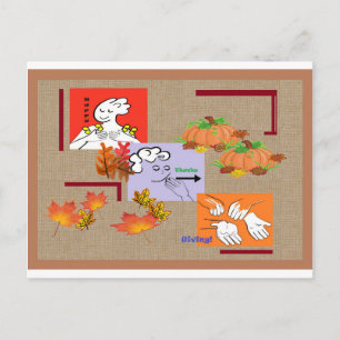 Amerikanska teckenspråk ASL Happy thanksgiving! Helg Vykort