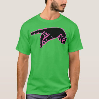 Amerikanska teckenspråk Brev P rosa färg flickor T Shirt