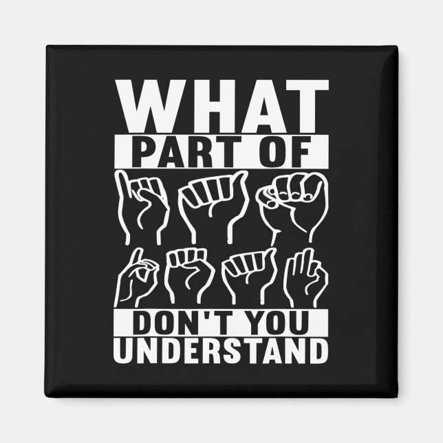 Amerikanska teckenspråk - Döv Awareness 7 Magnet (Framsidan)