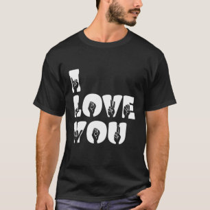 Amerikanska teckenspråk - I Kärlek You ASL T Shirt