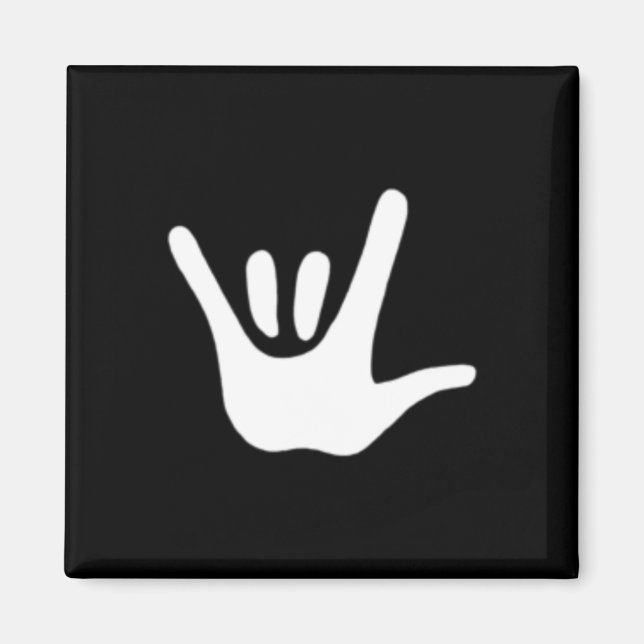 Amerikanska teckenspråk - Kärlek ASL Döv Awareness Magnet (Framsidan)