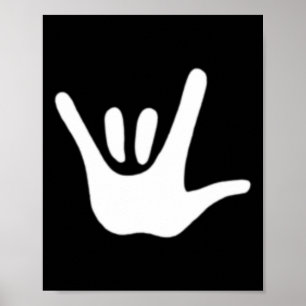 Amerikanska teckenspråk Kärlek Asl Döv Awareness Poster