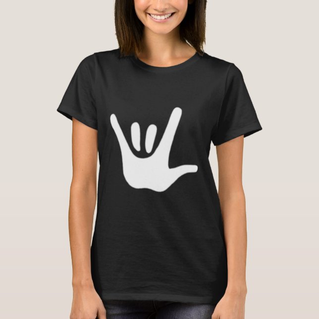 Amerikanska teckenspråk - Kärlek ASL Döv Awareness T Shirt (Framsida)