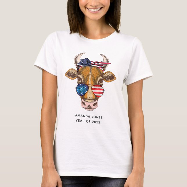 Amerikanska temat Studenten T Shirt (Framsida)