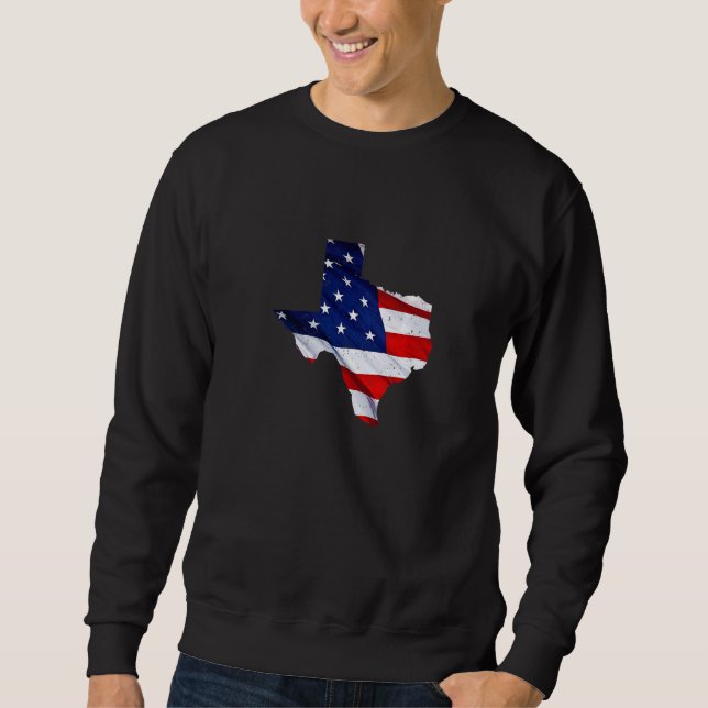 Amerikanska Texas U S National Patriot State Pride Lång Ärmad Tröja (Framsida)