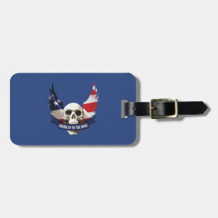 Amerikanska till Bone Skull Bagagebricka