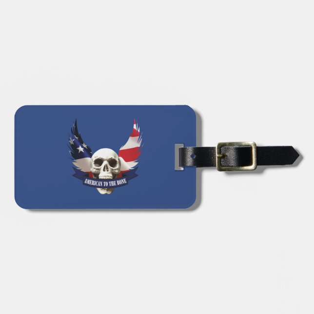 Amerikanska till Bone Skull Bagagebricka (Horisontell Framsida)