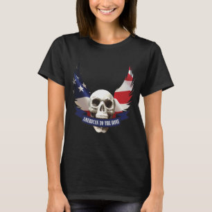 Amerikanska till Bone Skull Tee Shirt