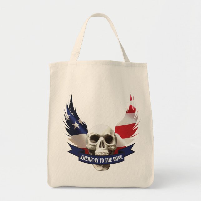 Amerikanska till Bone Skull Tygkasse (Framsidan)