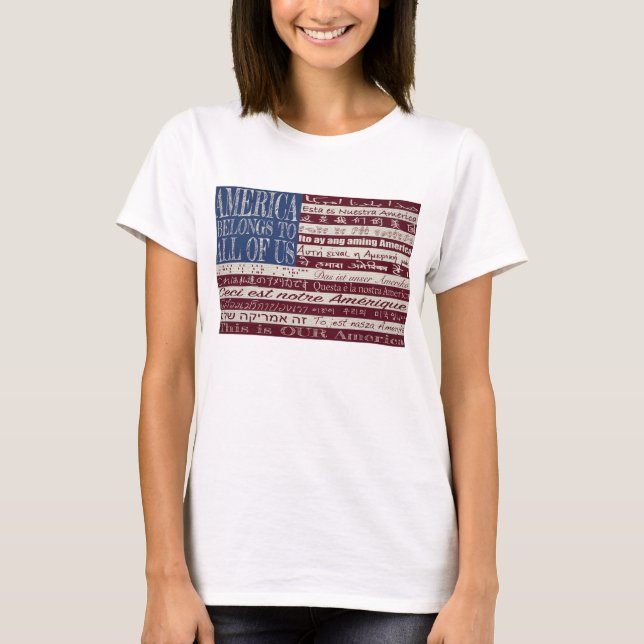 Amerikanska Tillhör till USA:s T-shirt (Framsida)