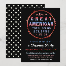 Amerikanska Total Solar Eclipse 2024 Visa Party Inbjudningar