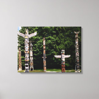 Amerikanska totem-poler, Vancouver, britter Canvastryck