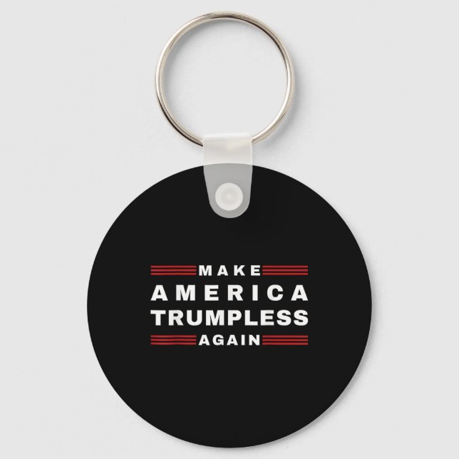 Amerikanska trumpless igen under 2024: Lustigt Tee Nyckelring (Framsida)