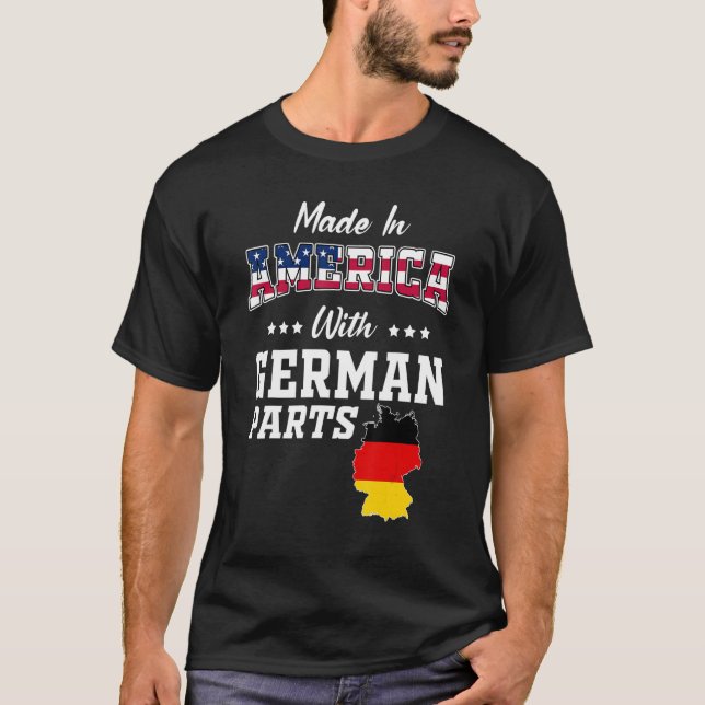 Amerikanska tyska reservdelar Tysklanda Karta USA  T Shirt (Framsida)