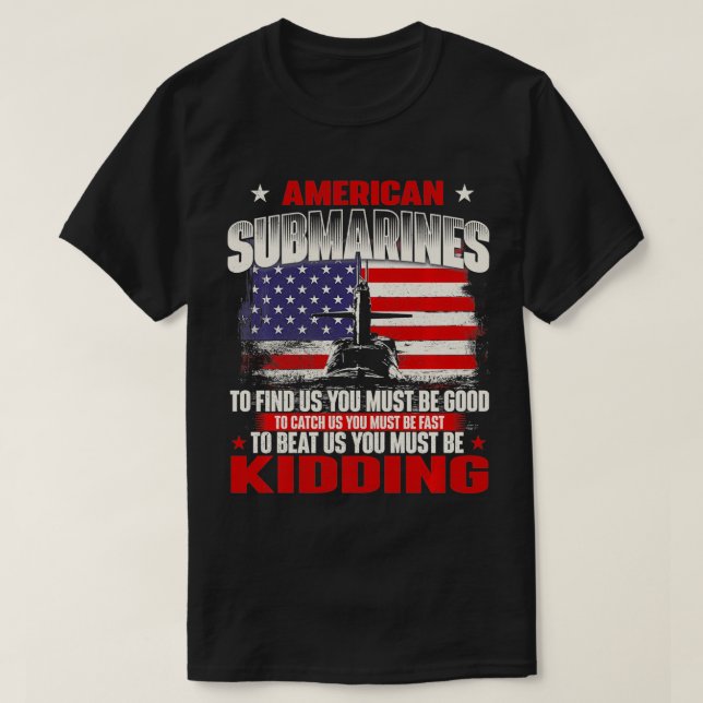Amerikanska ubåtar Patriotic Navy US Veteran Sub T Shirt (Design framsida)