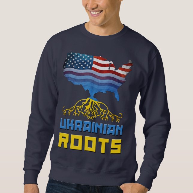 Amerikanska ukrainska rötter Sweatshirt (Framsida)