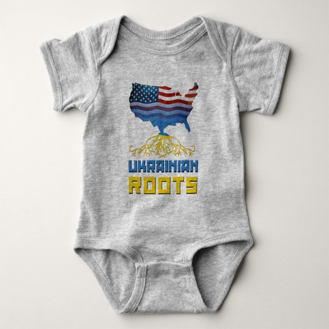 Amerikanska ukrainska rötter t shirt (Framsida)