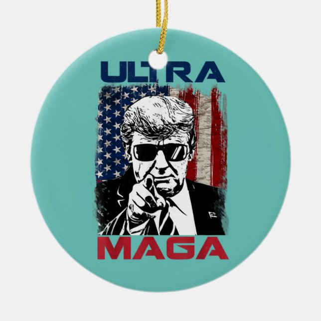 Amerikanska Underbara och stolta patriot och Ultra Julgransprydnad Keramik (Framsidan)