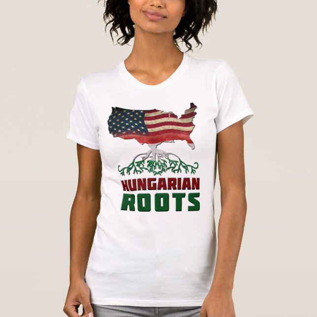 Amerikanska ungerska rötter t shirt (Framsida)