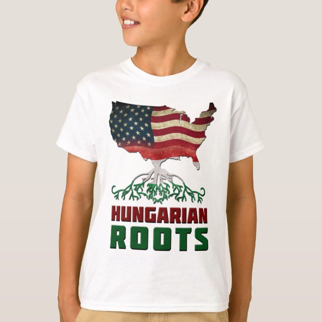 Amerikanska ungerska rötter t-shirt (Framsida)