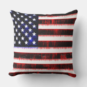 Amerikanska United Stater - USA flagga, notched dr Kudde
