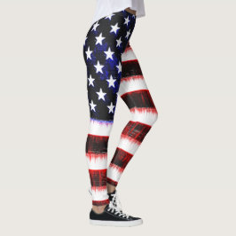Amerikanska United Stater - USA flagga, notched dr Leggings