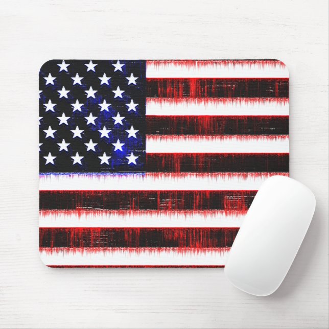 Amerikanska United Stater - USA flagga, notched dr Musmatta (Med mus)