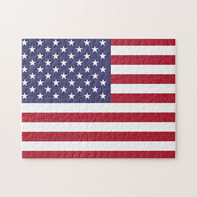 Amerikanska United Stater USA flagga Puzzle Pussel (Horisontell)