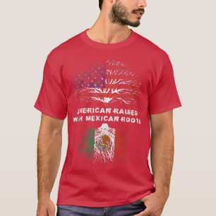 Amerikanska upphöjda med mexikanska rötter USA fla T Shirt