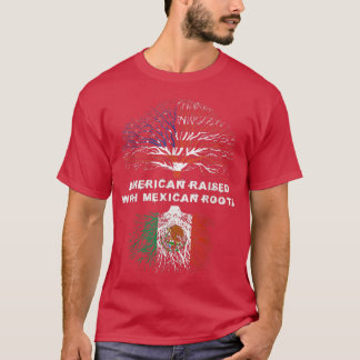 Amerikanska upphöjda med mexikanska rötter USA fla T Shirt