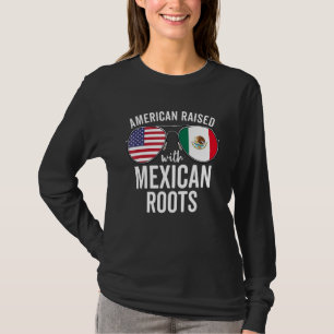 Amerikanska upphöjda med mexikanska rötter USA Mex T Shirt