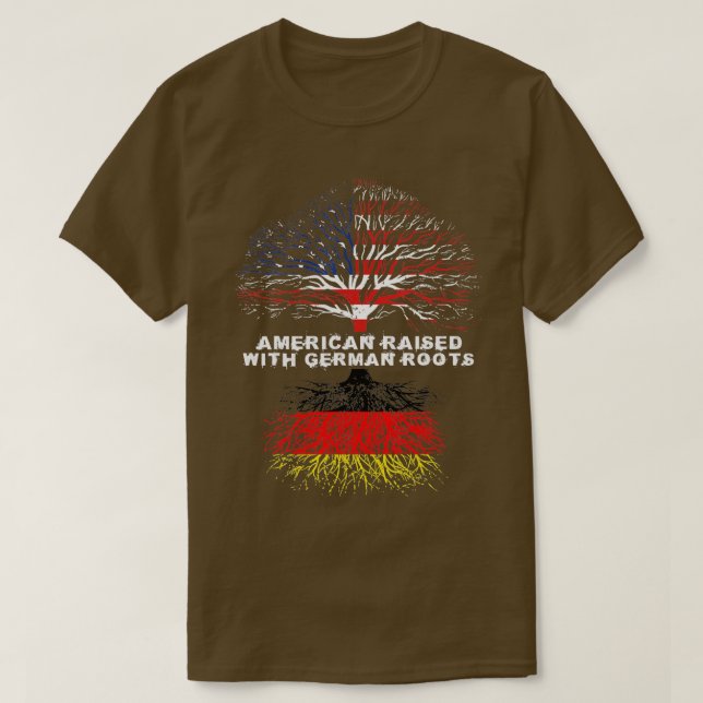 Amerikanska upphöjda med tyska rötter Tysklanda T Shirt (Design framsida)