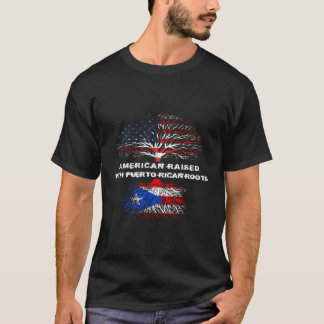 Amerikanska upplopp med Puerto Rican Roots USA fla T Shirt