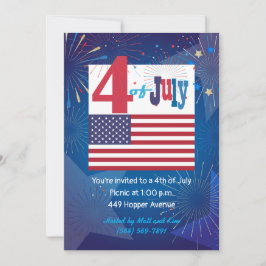 Amerikanska USA flagga 4:e juli Personalize Inbjudningar