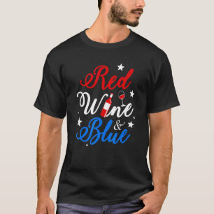 Amerikanska USA flagga 4 juli Röda Vin och Blå 202 T Shirt