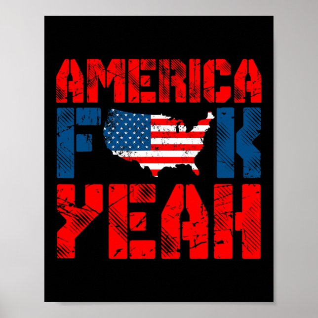Amerikanska USA flagga Amerika, ja, 4 juli Poster (Framsidan)