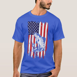 Amerikanska USA flagga-fisken Catcher 9 T Shirt