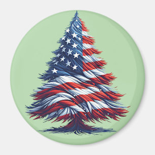 Amerikanska USA flagga Julgran Patriotic Art Magnet