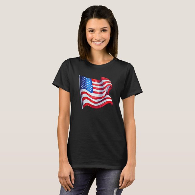 Amerikanska USA flagga-kvinnor T-Shirt (Hel framsida)