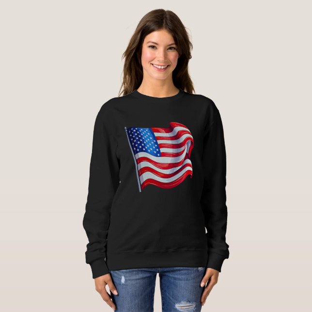 Amerikanska USA flagga Kvinnors tröjor (Hel framsida)